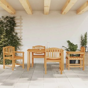Set Da Pranzo Per Giardino 5 Pz İn Legno Massello Di Teak /