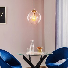 ALDEX Lampada a sospensione 562, vetro trasparente, cappuccio/rosone dorato