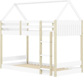 Letto da bambini a forma di casa/a castello bianco/di colore naturale 90x190 cm Valka – Marckeric