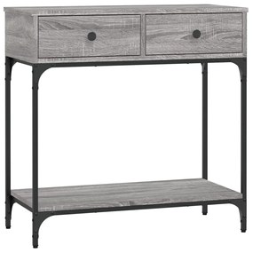 Tavolino consolle grigio sonoma 75x34,5x75cm legno multistrato