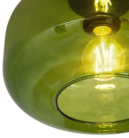 Lampada da soffitto retrò nera con vetro verde - Bizle