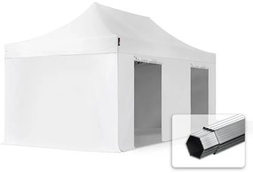 TOOLPORT 3x6m gazebo pieghevole PES con laterali, PROFESSIONAL alluminio, bianco - (600216)