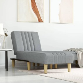 Chaise Longue İn Tessuto Grigio Chiaro /