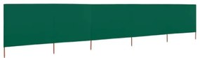 Paravento a 5 Pannelli in Tessuto 600x120 cm Verde