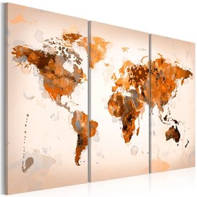 Quadro Map of the World Desert storm triptych