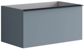Mobile da bagno sospeso sotto lavabo L 80 x H 40 x P 45.5 cm blu laccato opaco, 1 cassetto Pixel plain