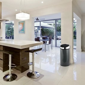 Cestino per la spazzatura grigio scuro in acciaio touch 30 l – MSV