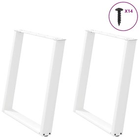 Gambe Tavolo Pranzo A U 2 Pz Bianco 80x(72-73) Cm Acciaio /