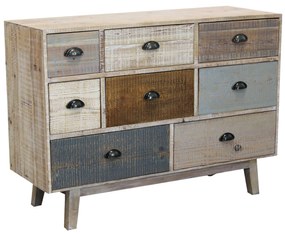 COLORWOOD - cassettiera otto cassetti in legno colorato da 125 cm