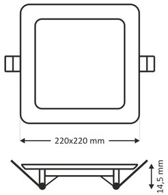LED Suspended soffitto chiaro SQUARE LED/18W/230V 2700K