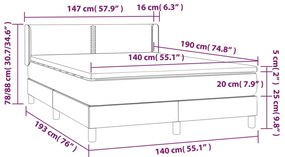 Giroletto a Molle con Materasso Blu 140x190 cm in Tessuto