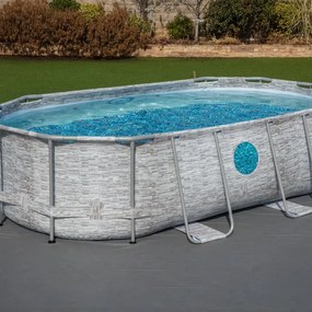 Piscina fuori terra tubolare BESTWAY Swimvista grigio L int 4.27 x 2.5 m