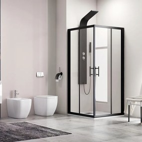Box doccia 110x90cm finitura nera opaca modello KF1000B - KAMALU