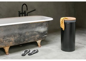 Cesto portabiancheria in metallo nero opaco 35 L - Brabantia