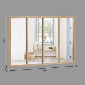 Atmosphera - Specchio da parete NAE 76x116 cm paulownia
