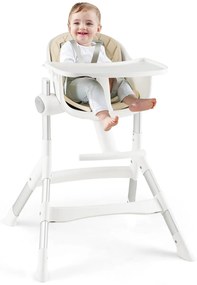 Costway Seggiolone convertibile per bambini con altezza regolabile vassoio lavabile, Seggiolone in alluminio