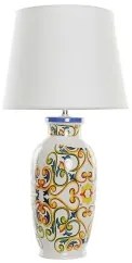 Lampada da tavolo DKD Home Decor Ceramica Lino Bianco (34 x 34 x 67 cm)