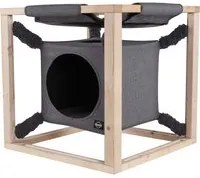 Quapas! Cuccia per Gatti con Amaca Catcube Grigia M 54x54x54 cm