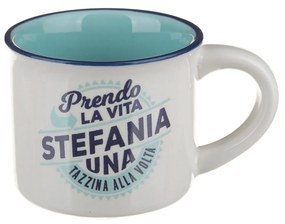 Tazzina caffè con nome Stefania in gres porcellanato