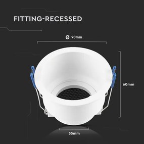 Plafoniera incasso GU10 Ø 9 cm bianco