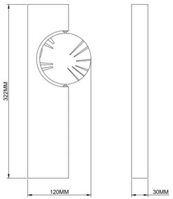 Zuma Line 003064-034753 - Lampada da parete LED FLUX LED/3W/230V nero/oro