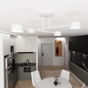 Lampada da soffitto in acciaio HALO 4 bianco/nero 4xGX53