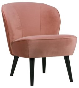 Poltrona in velluto rosa Sara - WOOOD