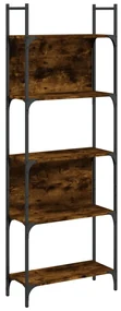 Libreria 5ripiani rovere fumo 60,5x24x166,5cm legno multistrato