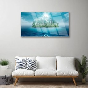 Quadro su vetro Paesaggio marino dell'isola 100x50 cm