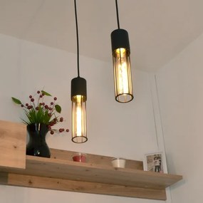 Lampadario a sospensione con filo MELODY 2xE27/15W/230V nero