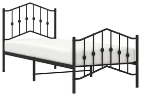 Giroletto con testiera e pediera metallo nero 80x200 cm