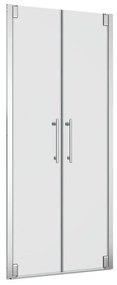 Porta doccia doppia anta battente Remix2 L 90 x H 195cm, Sp. 5 mm in vetro profilo cromo