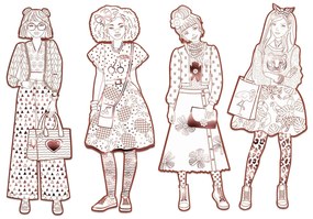 Disegni da colorare per piccoli stilisti - Nina & amiche
