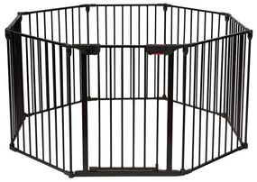 Costway Box con 8 pannelli per bambini, Centro attività sicuro e facile da trasportare, Nero