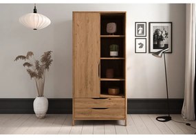 Armadio in legno di quercia in colore naturale 90x188 cm Twig - The Beds