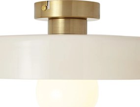 Plafoniera retrò bronzo con vetro beige - Jina