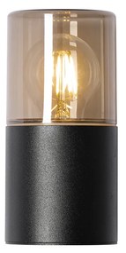 Lampada da parete esterna moderna nera con diffusore fumé IP44 - Odense