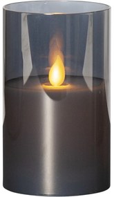 Candela di cera a LED grigia in vetro, altezza 12,5 cm M-Twinkle - Star Trading
