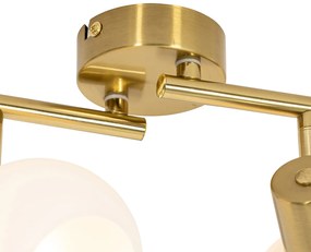Faretto da soffitto oro con vetro opalino 4 luci orientabili - Anouk