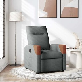 Poltrona Reclinabile İn Tessuto Grigio Scuro /