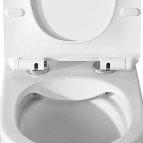 Wc filomuro bianco design tondo in ceramica con scarico Rimless Ukra