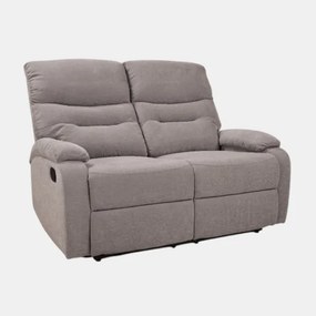 Divano 2 Posti Relax Manuale L135 cm in Tessuto Tortora SOAVE