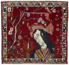 Shiraz Tappeto persiano 60x60 Rosso (Iran) Annodato A Mano
