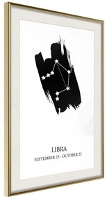 Poster  Zodiac: Libra I  Cornice Quadri Cornice d'oro con passe-partout, Larghezza x Altezza Home decor 20x30