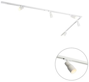 Sistema di illuminazione a binario monofase moderno bianco con 5 faretti - Iconic Kohua