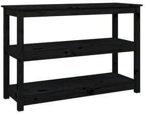 Tavolo Consolle Nero 110x40x74 cm in Legno Massello di Pino