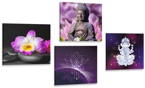 Set di quadri – Feng Shui in viola