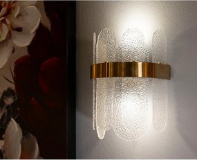 Lampada da parete dorata in vetro Gris – Mauro Ferretti