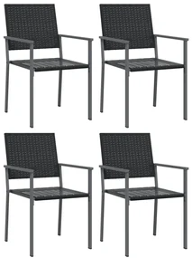 Set da pranzo da giardino 5 pz in polyrattan e acciaio