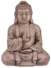 Statua Decorativa da Giardino Buddha Grigio Poliresina (23,5 x 49 x 36 cm)